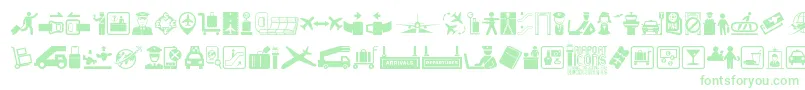 Fonte Airport Icons – fontes verdes em um fundo branco