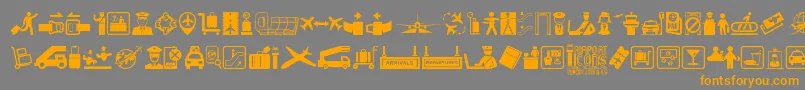 Airport Icons Font – Orange Fonts on Gray Background