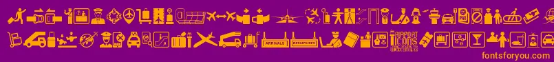 Шрифт Airport Icons – оранжевые шрифты на фиолетовом фоне