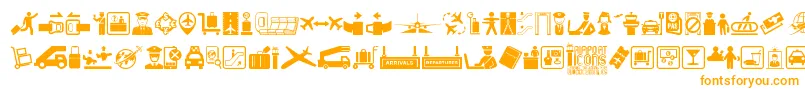 Airport Icons Font – Orange Fonts on White Background