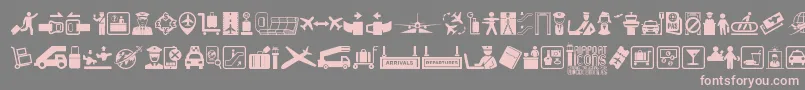 Airport Icons-Schriftart – Rosa Schriften auf grauem Hintergrund