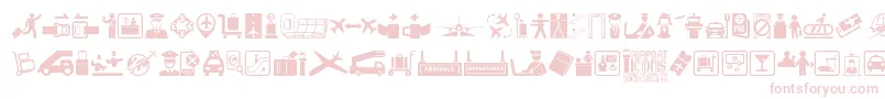 fuente Airport Icons – Fuentes Rosadas Sobre Fondo Blanco