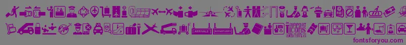 Police Airport Icons – polices violettes sur fond gris