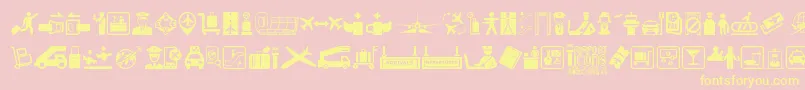 Airport Icons Font – Yellow Fonts on Pink Background