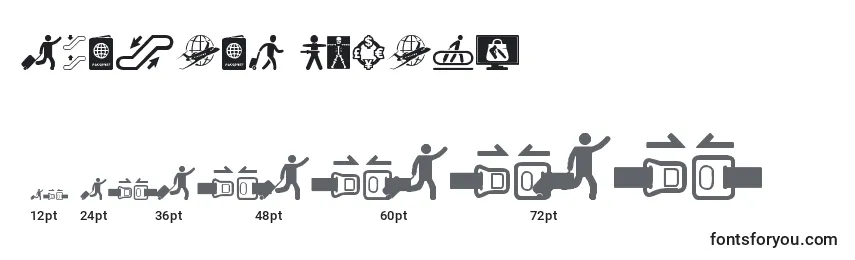 Airport Icons-fontin koot