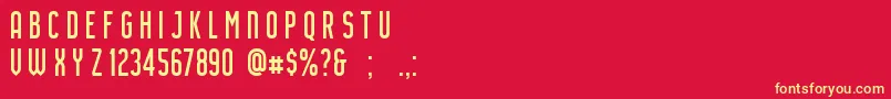 AirsideSans Font – Yellow Fonts on Red Background