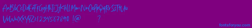 Aisha Blush Font – Blue Fonts on Purple Background