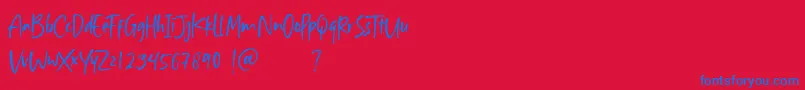 Aisha Blush Font – Blue Fonts on Red Background