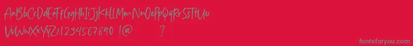 Aisha Blush Font – Gray Fonts on Red Background