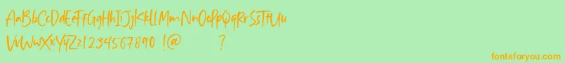 Aisha Blush Font – Orange Fonts on Green Background