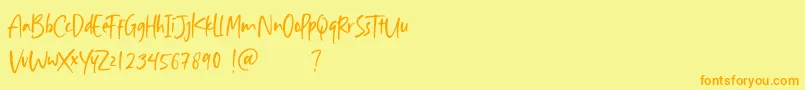Aisha Blush Font – Orange Fonts on Yellow Background