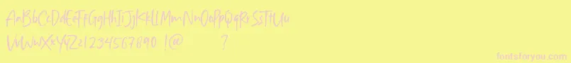 Aisha Blush-fontti – vaaleanpunaiset fontit keltaisella taustalla