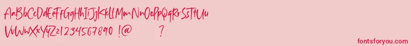 Aisha Blush-Schriftart – Rote Schriften auf rosa Hintergrund