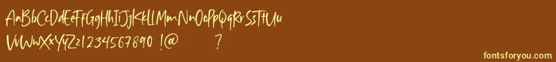 Aisha Blush Font – Yellow Fonts on Brown Background