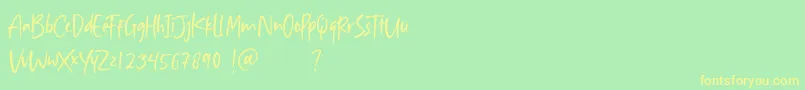 Aisha Blush Font – Yellow Fonts on Green Background