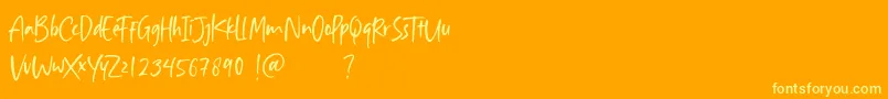 Aisha Blush Font – Yellow Fonts on Orange Background