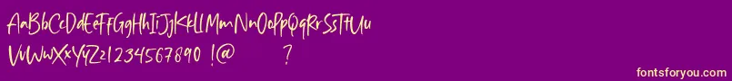 Aisha Blush Font – Yellow Fonts on Purple Background