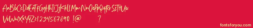 Aisha Blush Font – Yellow Fonts on Red Background