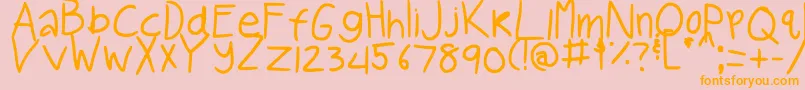 Aision Regular Font – Orange Fonts on Pink Background