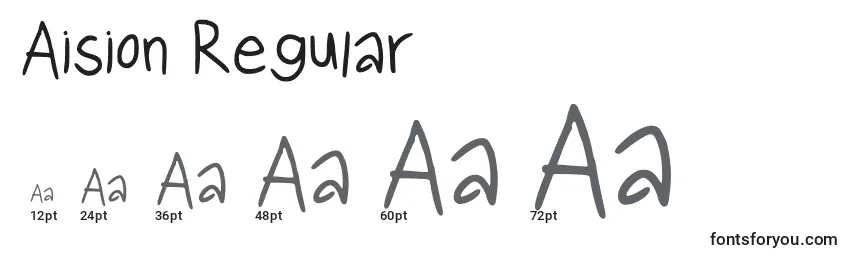 Размеры шрифта Aision Regular