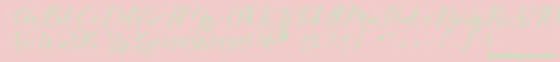 Aisyah Demo-Schriftart – Grüne Schriften auf rosa Hintergrund