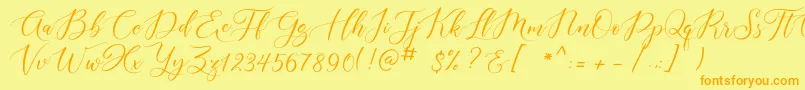 Aisyah Demo Font – Orange Fonts on Yellow Background