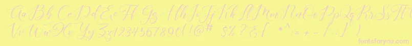 Aisyah Demo Font – Pink Fonts on Yellow Background
