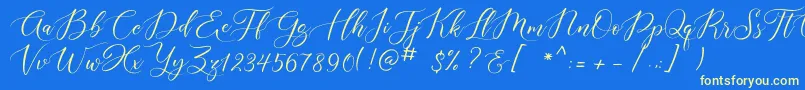 Aisyah Demo Font – Yellow Fonts on Blue Background
