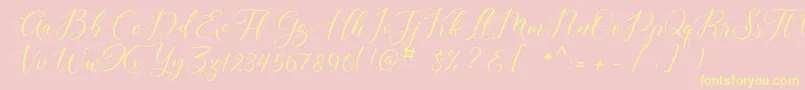 Aisyah Demo Font – Yellow Fonts on Pink Background