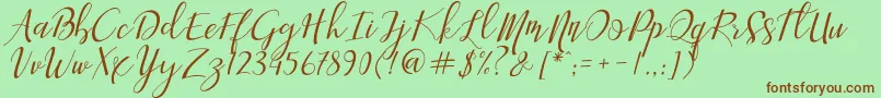 Aisyah Font – Brown Fonts on Green Background