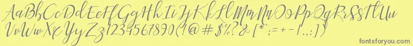 Aisyah Font – Gray Fonts on Yellow Background