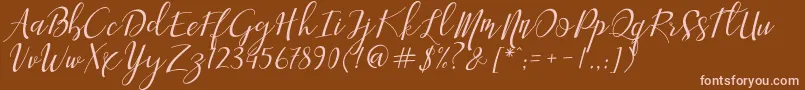 Aisyah-Schriftart – Rosa Schriften auf braunem Hintergrund