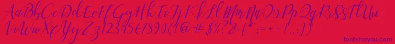 Aisyah Font – Purple Fonts on Red Background