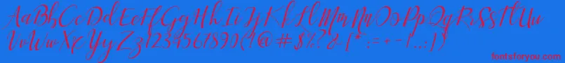 Aisyah Font – Red Fonts on Blue Background