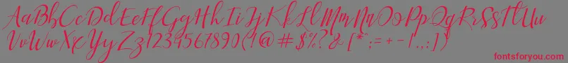 Aisyah Font – Red Fonts on Gray Background