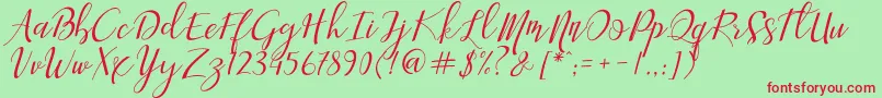 Aisyah Font – Red Fonts on Green Background