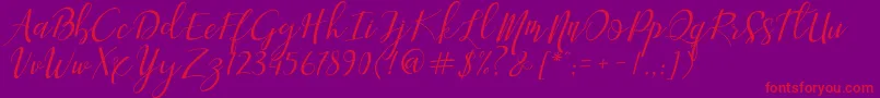 Aisyah Font – Red Fonts on Purple Background