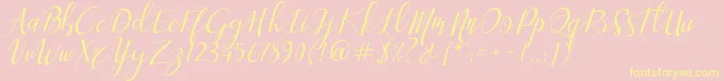 Aisyah Font – Yellow Fonts on Pink Background