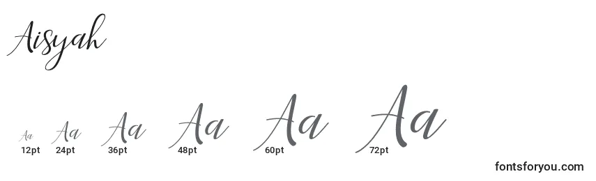 Размеры шрифта Aisyah