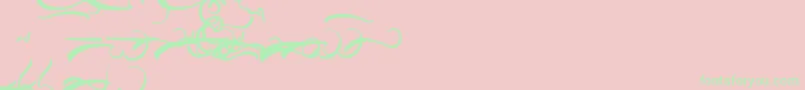 AisyKhadijah Swashed-fontti – vihreät fontit vaaleanpunaisella taustalla