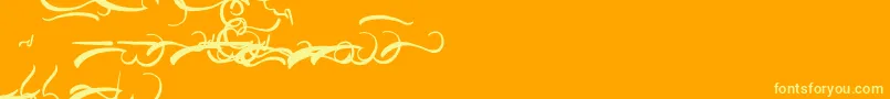 Więcej informacji o czcionce AisyKhadijah Swashed Czcionka AisyKhadijah Swashed – żółte czcionki na pomarańczowym tle
