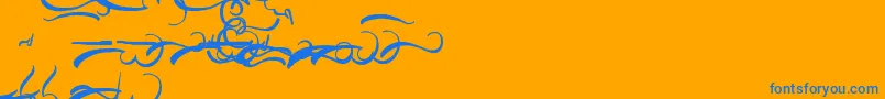 AisyKhadijah Swashed Font – Blue Fonts on Orange Background