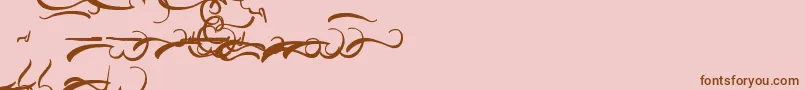 AisyKhadijah Swashed-Schriftart – Braune Schriften auf rosa Hintergrund