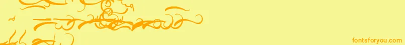 AisyKhadijah Swashed Font – Orange Fonts on Yellow Background