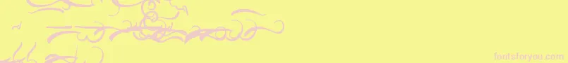 AisyKhadijah Swashed-Schriftart – Rosa Schriften auf gelbem Hintergrund