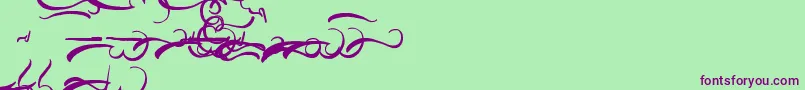 AisyKhadijah Swashed Font – Purple Fonts on Green Background