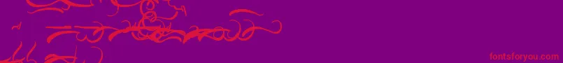 AisyKhadijah Swashed-Schriftart – Rote Schriften auf violettem Hintergrund