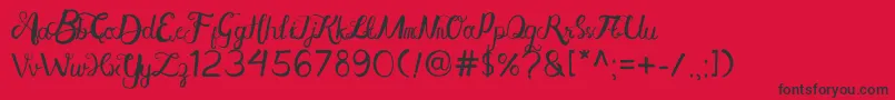 AisyKhadijah Font – Black Fonts on Red Background