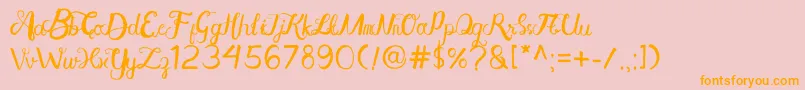 AisyKhadijah Font – Orange Fonts on Pink Background