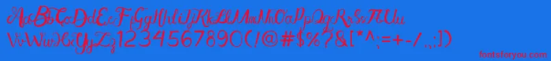 AisyKhadijah-fontti – punaiset fontit sinisellä taustalla